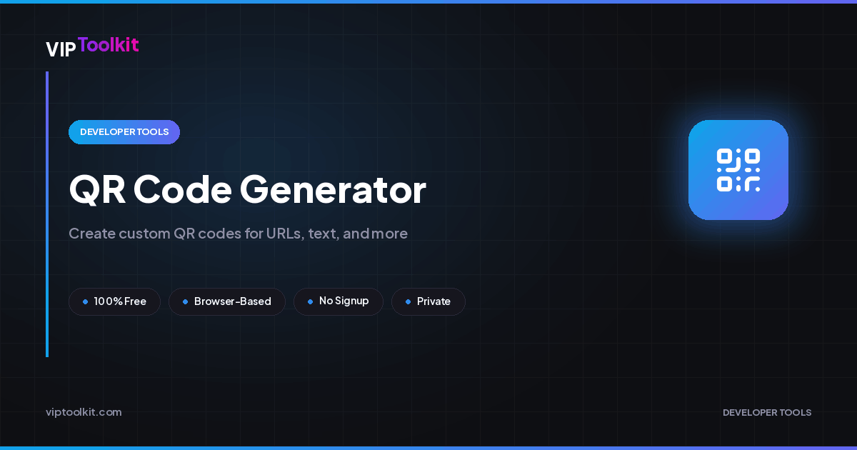 QR Code Generator – Free Custom QR | VIPToolkit